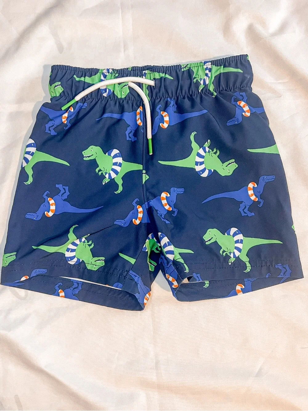 Old Navy Navy Swim Shorts with Green & Blue Dinosaur Print Size 2T